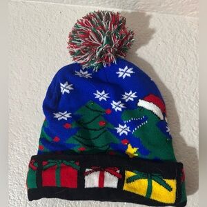 Dinosaur Light Up Christmas Hat, LED Christmas Beanie.
